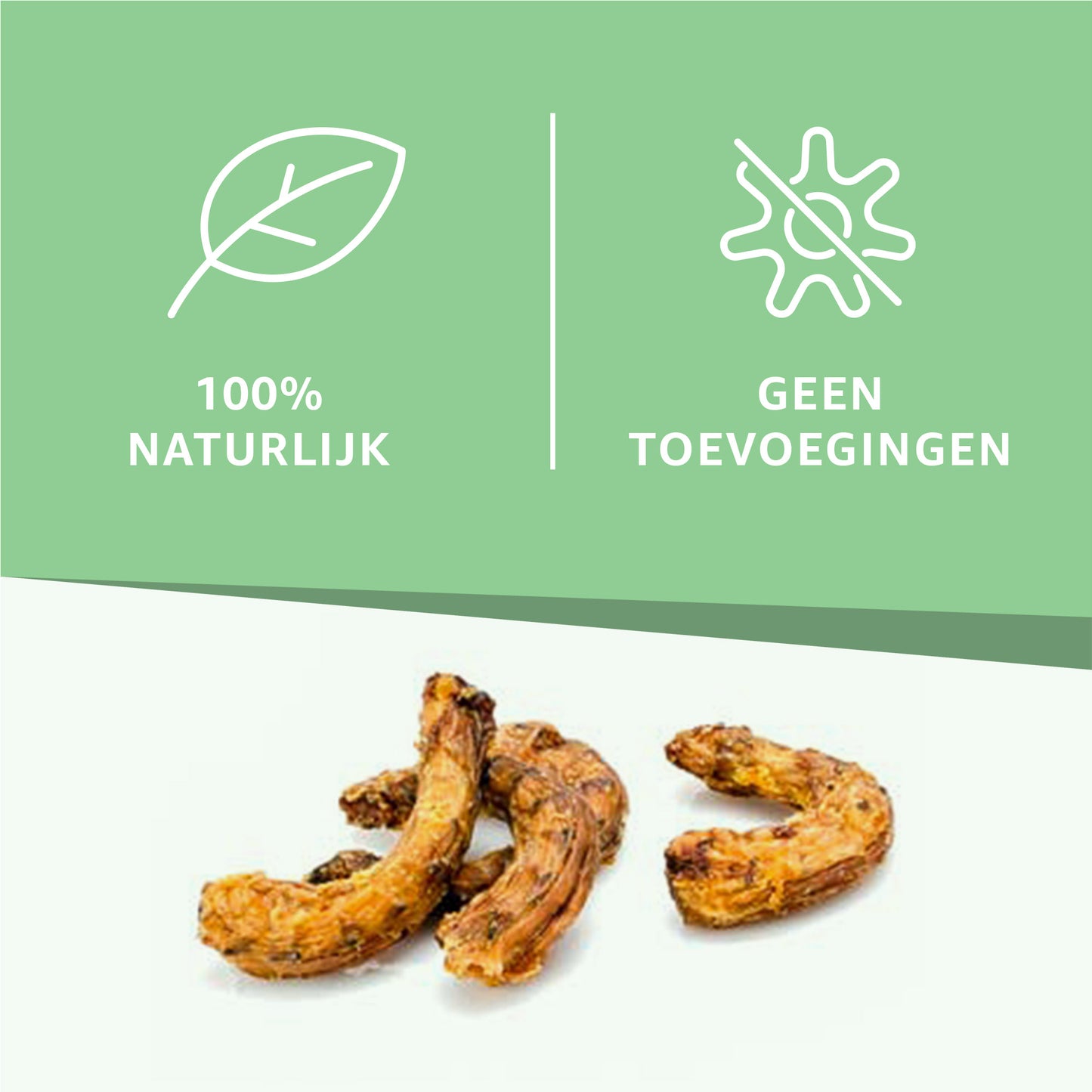 "Heerlijke Kippennekken Hondensnacks: Geniet van de natuurlijke smaak van kip. Knapperige traktaties boordevol eiwitten, perfect voor kauwplezier en gezonde tanden."