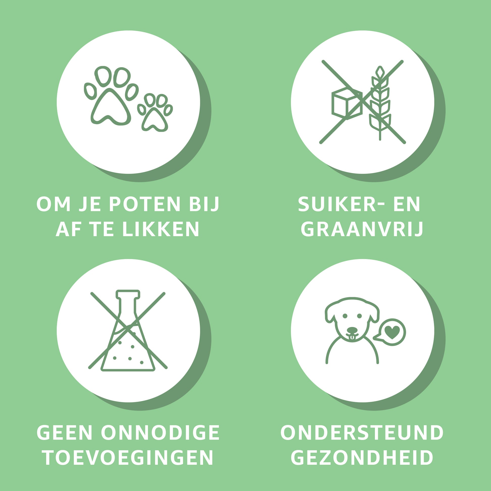 natuurlijk gedroogde hondensnacks, zonder suiker, graan en onnodige toevoegingen. Zo lekker dat je hond zijn poten erbij aflikt + het ondersteund hun gezondheid!