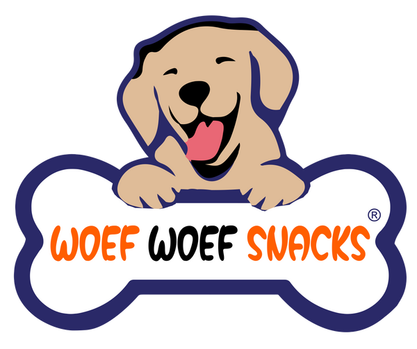 Logo Woef Woef Snacks. De expert in hondensnacks.