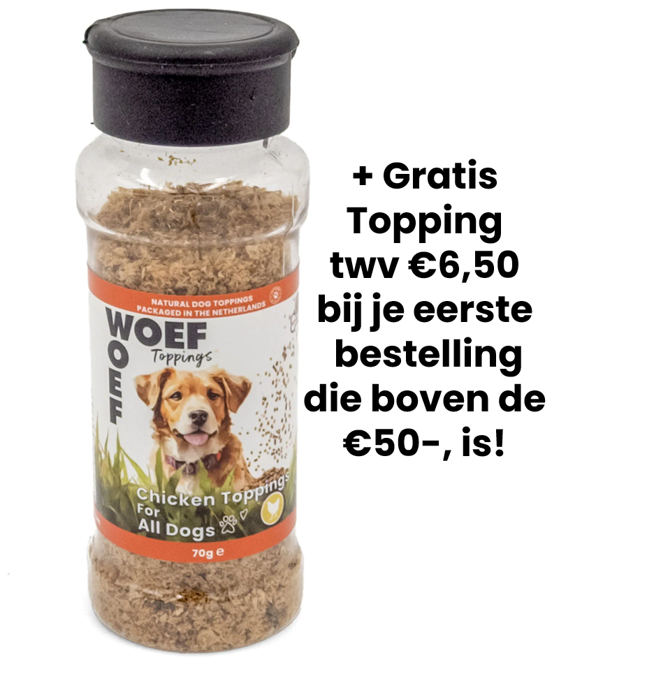 gratis topping ter waarde van €6,50 bij de eerste bestelling boven de €50.