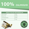 Afbeelding in Gallery-weergave laden, infographic van de analytische bestandsdelen en de samenstelling van de Zalmhuid hondensnack.