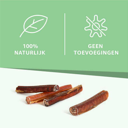 "Smaakvolle Bullepezen Hondensnacks: Natuurlijke kauwtraktaties voor urenlang plezier. Gemaakt van hoogwaardig rundvlees, bevorderen tandhygiëne en vervullen kauwbehoefte. Een gezonde en heerlijke keuze voor je trouwe metgezel."