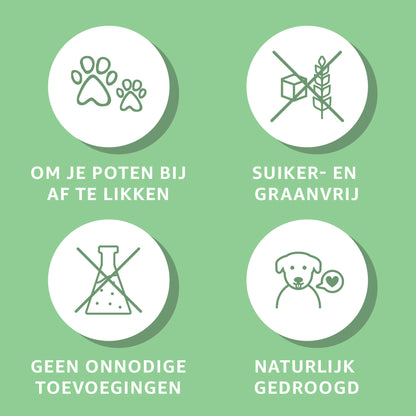 "Gezonde Eenden Trainers: Natuurlijke en onbewerkte beloningen voor training. Zonder toevoegingen, perfect voor positieve trainingssessies."
