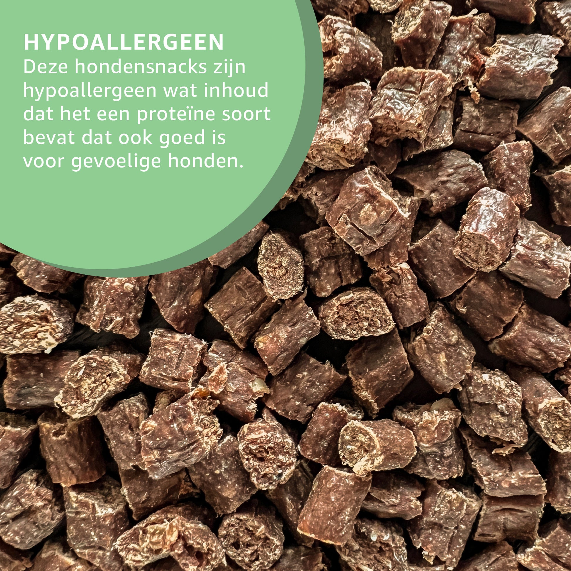 "Gedroogde Herten Trainers: Natuurlijke hondensnoepjes gemaakt van hertenvlees in gedroogde staat. Zonder toegevoegde stoffen, perfect voor trainingsbeloningen."