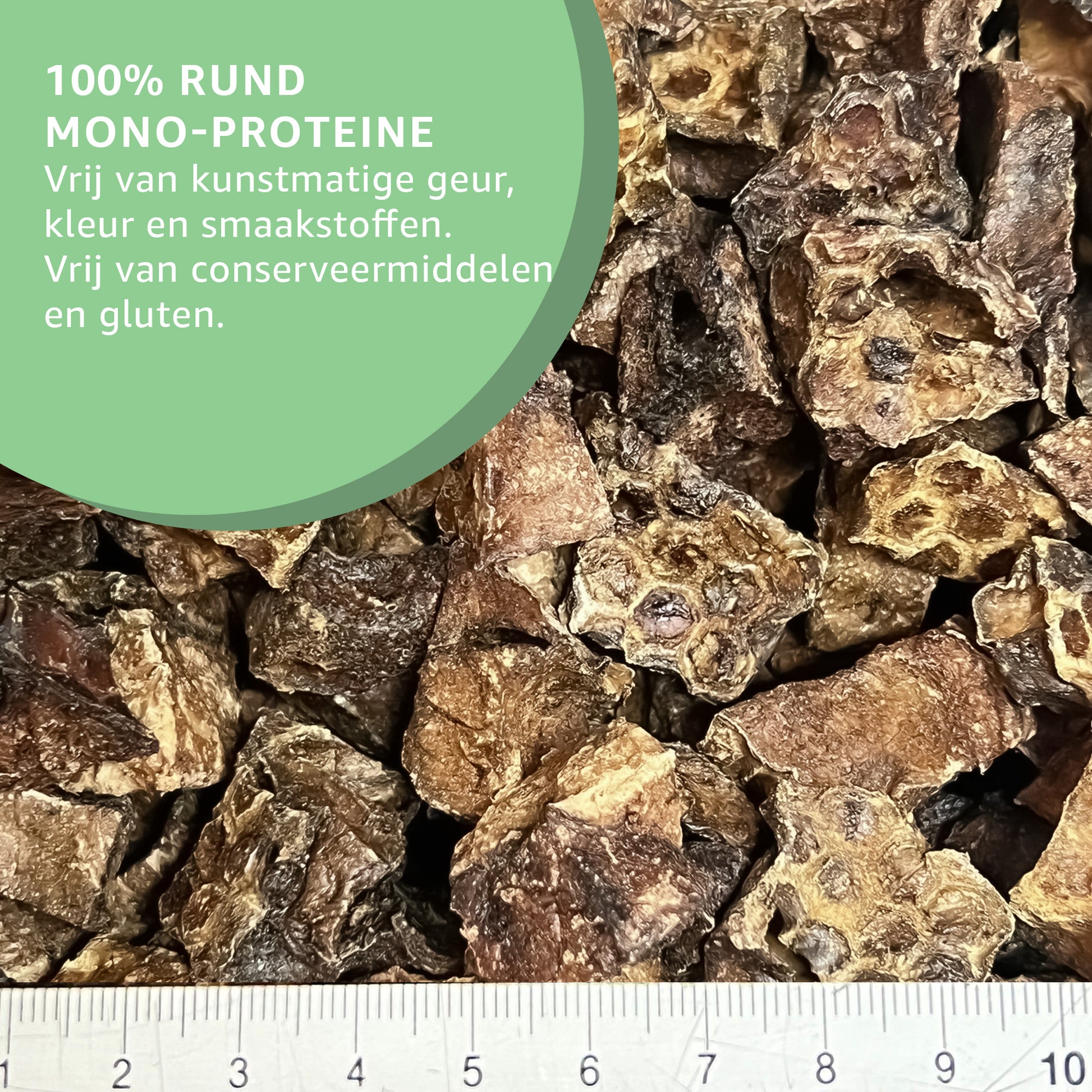 Runderlong trainers en de afmeting daarvan. Ze zijn eenvoudig breekbaar en tussen de 1 tot 2cm groot.
