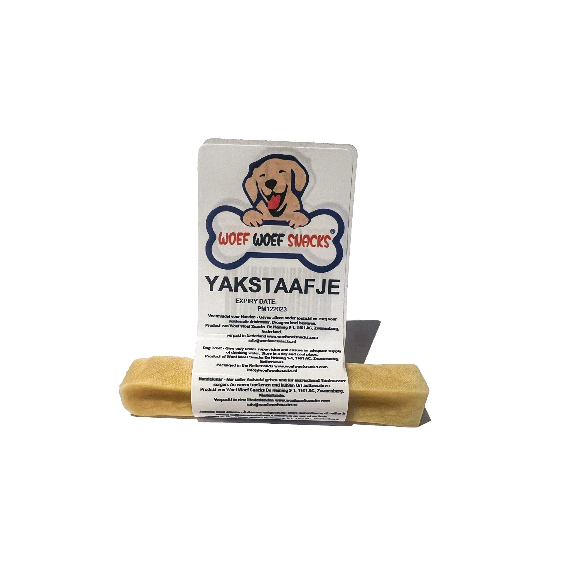 De Yakstaaf van Woef Woef Snacks is een 100% natuurlijke hondensnack. Het Yakstaafje is het meeste geschikt voor kleine honden.