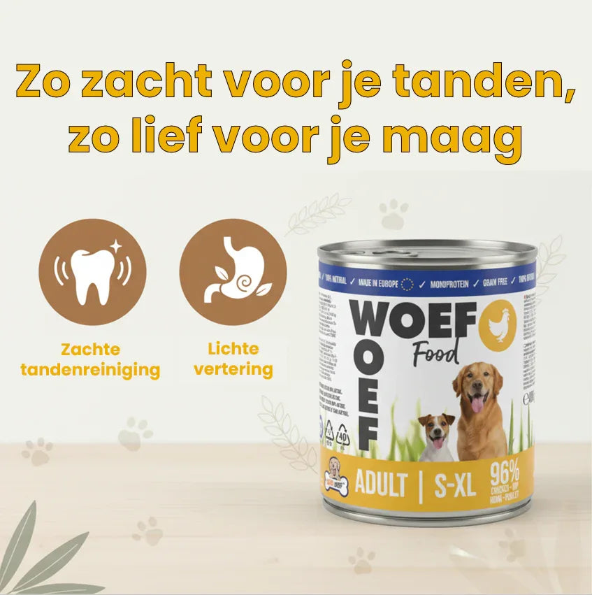 Nat Hondenvoer met Kip 96% - Monoproteïne & Graanvrij - Woefwoefsnacks