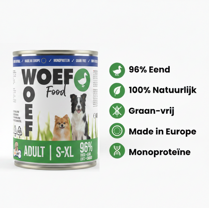 Nat Hondenvoer met Eend 96% - Monoproteïne & Graanvrij