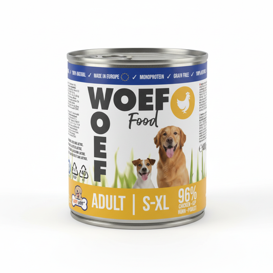 Woef Food can mockup
