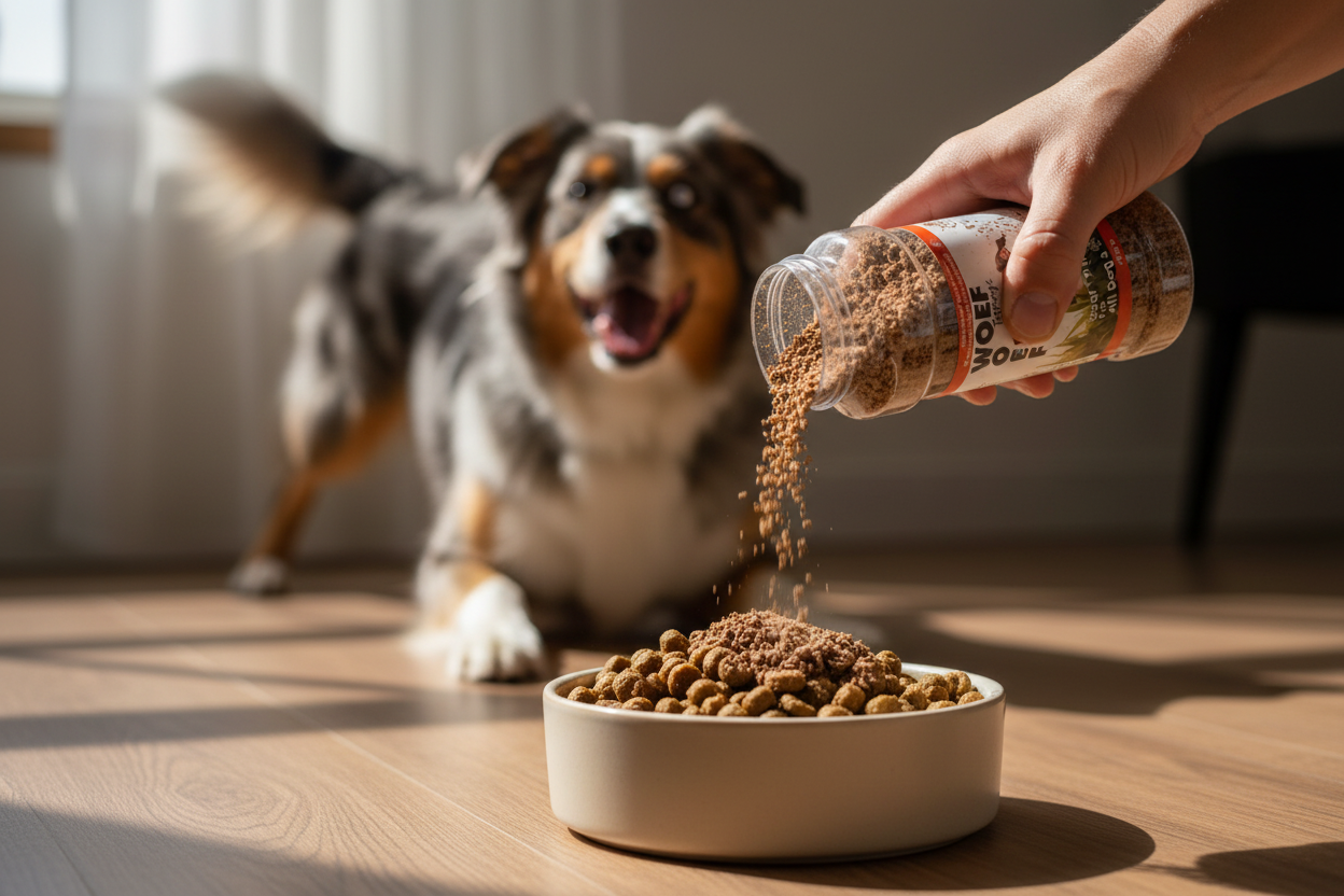 Woef Woef Snacks topping uit open potje